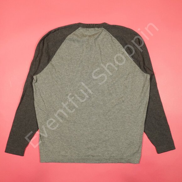Peter Millar Merino Blend Baseball Sweater in Two Tone Gray Size Large - Picture 3 of 7